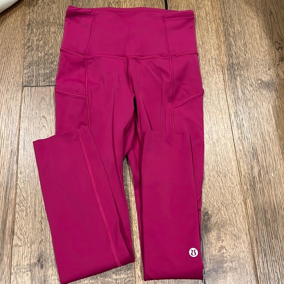 lululemon athletica Pants - Pink Lululemon fast and free 25’ leggings